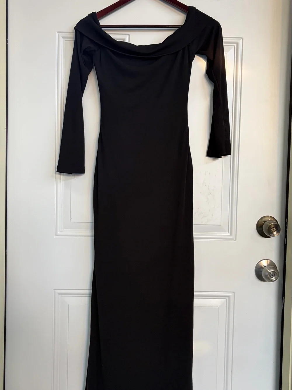 NWOT Princess Polly Maida Off-The-Shoulder Maxi Dress Black Size 2 New - Picture 5 of 10